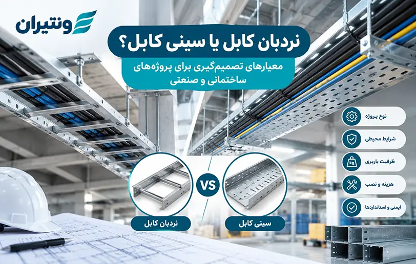 نردبان کابل یا سینی کابل؟ معیارهای تصمیمگیری برای پروژههای ساختمانی و صنعتی 1 cable ladder vs cable tray