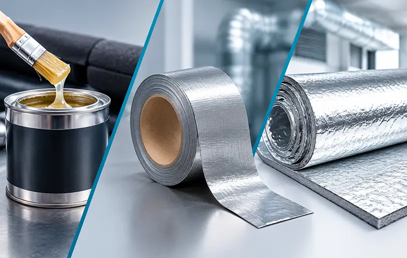 تفاوت چسب عایق کاری، چسب تیپ و فویل آلومینیومی؛ کاربرد هر کدام 1 insulation tape vs tip tape vs aluminum foil